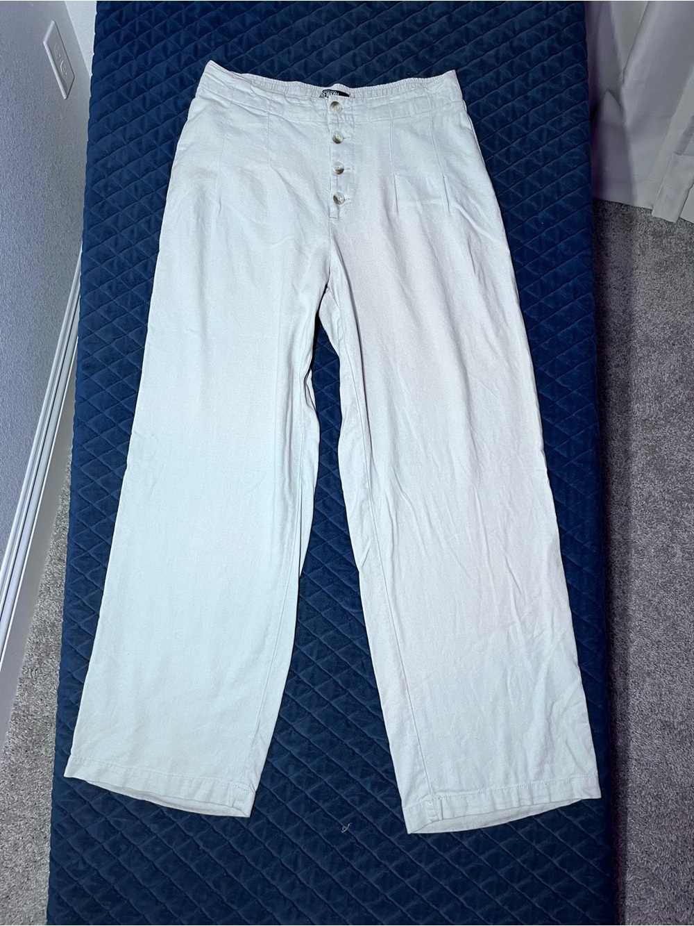 American Original Rewash Cream Button-Fly - Loose Flowy Lightweight Casual Pants